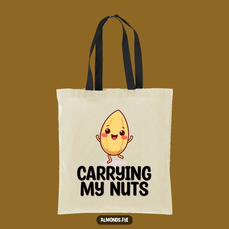 Funny Happy Almond Jig Tote Bag - Wiggling Shell Carry-All Gift