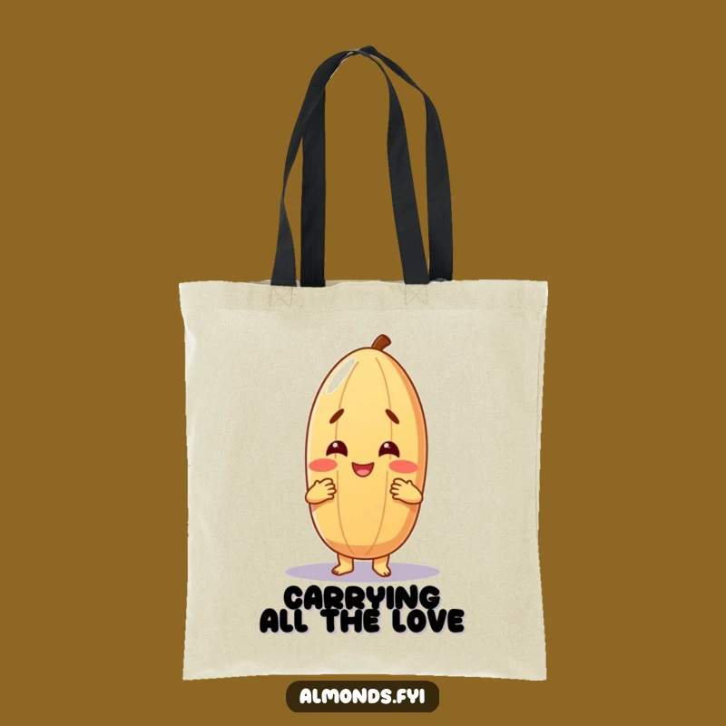 Funny Hugging Almond Tote Bag - Carry Comfort with a Nutty Embrace!