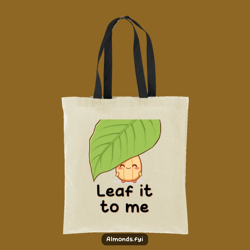 Funny Peeking Almond Tote Bag - Chic Nutty Leaf Carry-All Gift