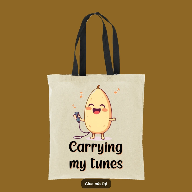 Funny Singing Almond Tote Bag, Joyful Microphone Carrier, Practical Funny Gift