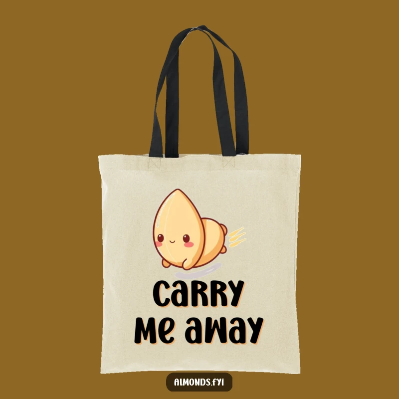 Funny Speedy Tote Bag: Playful Almond's Fast Slide, Ideal for Active Shoppers