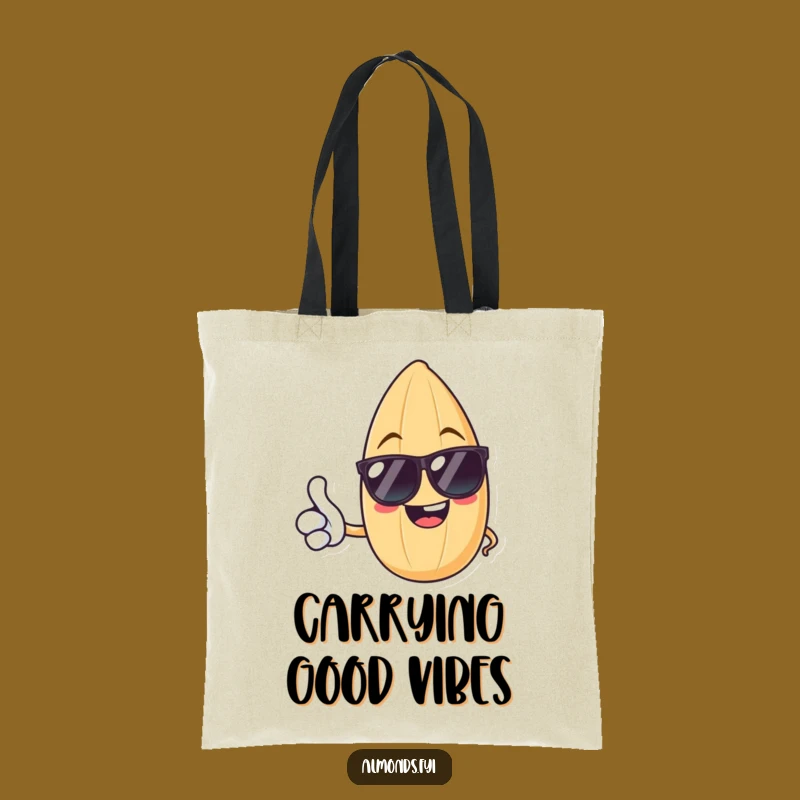 Funny Thumbs Up Almond Tote Bag: Chic Nutty Character for Everyday Adventures