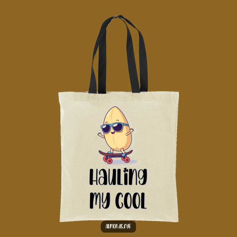 Funny Cool Almond Character Tote Bag - Carry Your Chill Vibes!