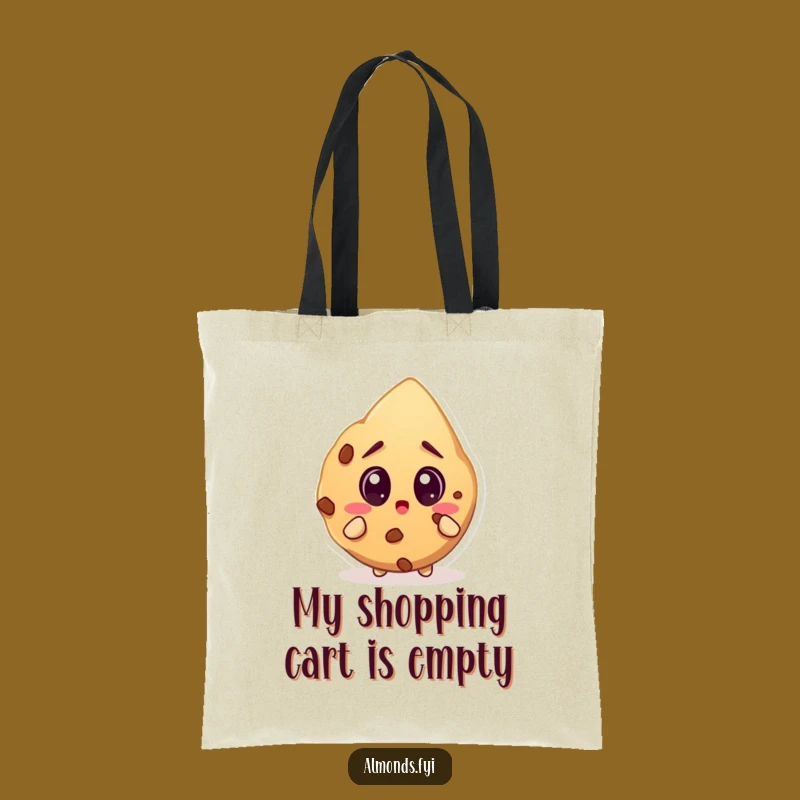 Funny Surprised Almond Cookie Tote Bag: Wide-Eyed Nut's Carry-All - Eco-Friendly Gift!