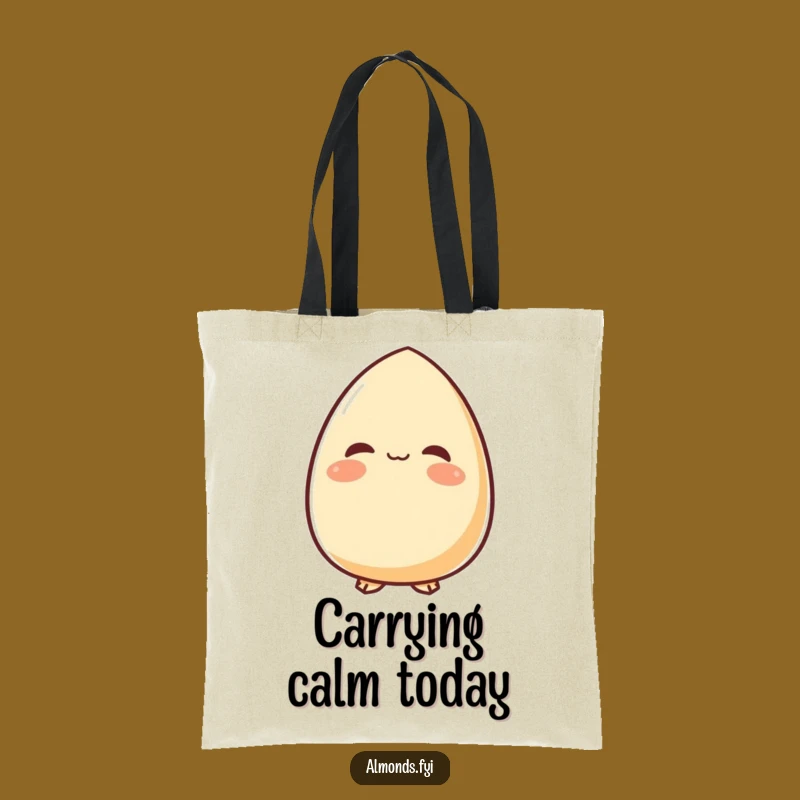 Peaceful Almond Smile Tote Bag - Carry Serenity & Style Everywhere!