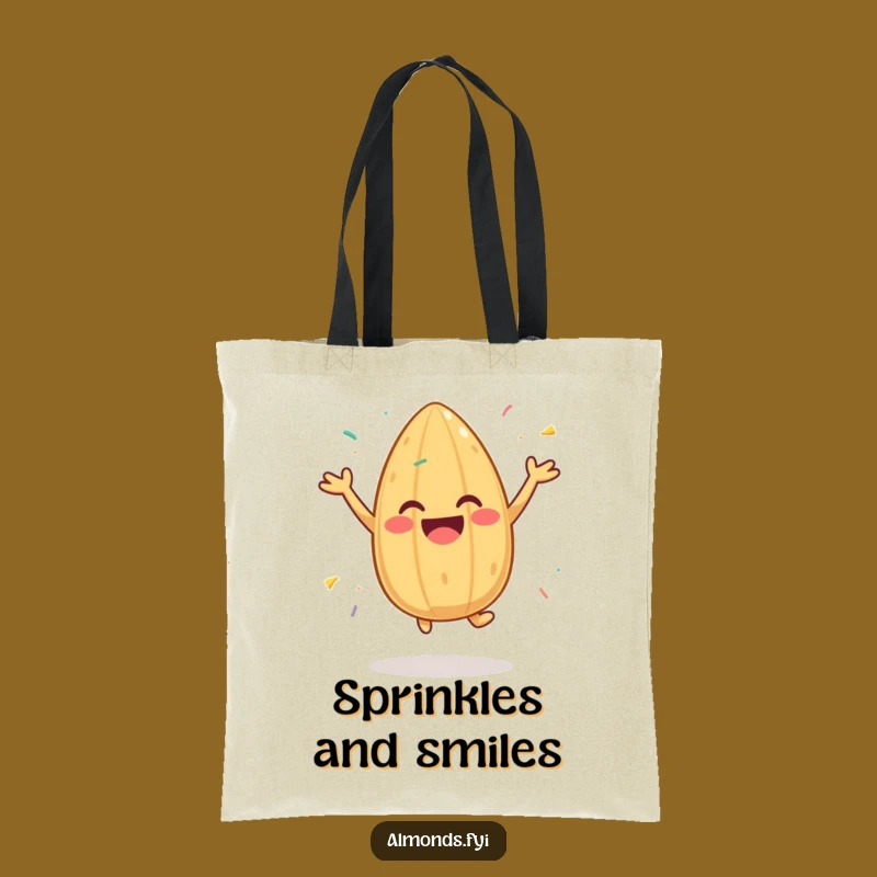 Funny Joyful Almond Tote Bag: Carry Your Sprinkles of Happiness